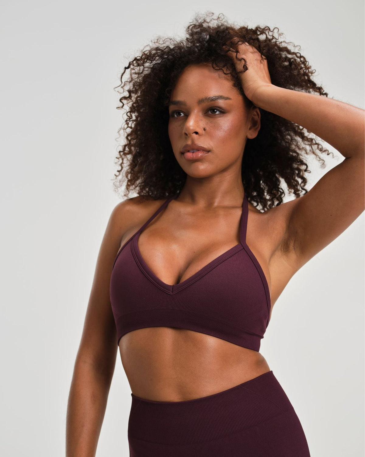 Elevate™ Sculpting Seamless Adjustable Halter Bra | Winter Plum