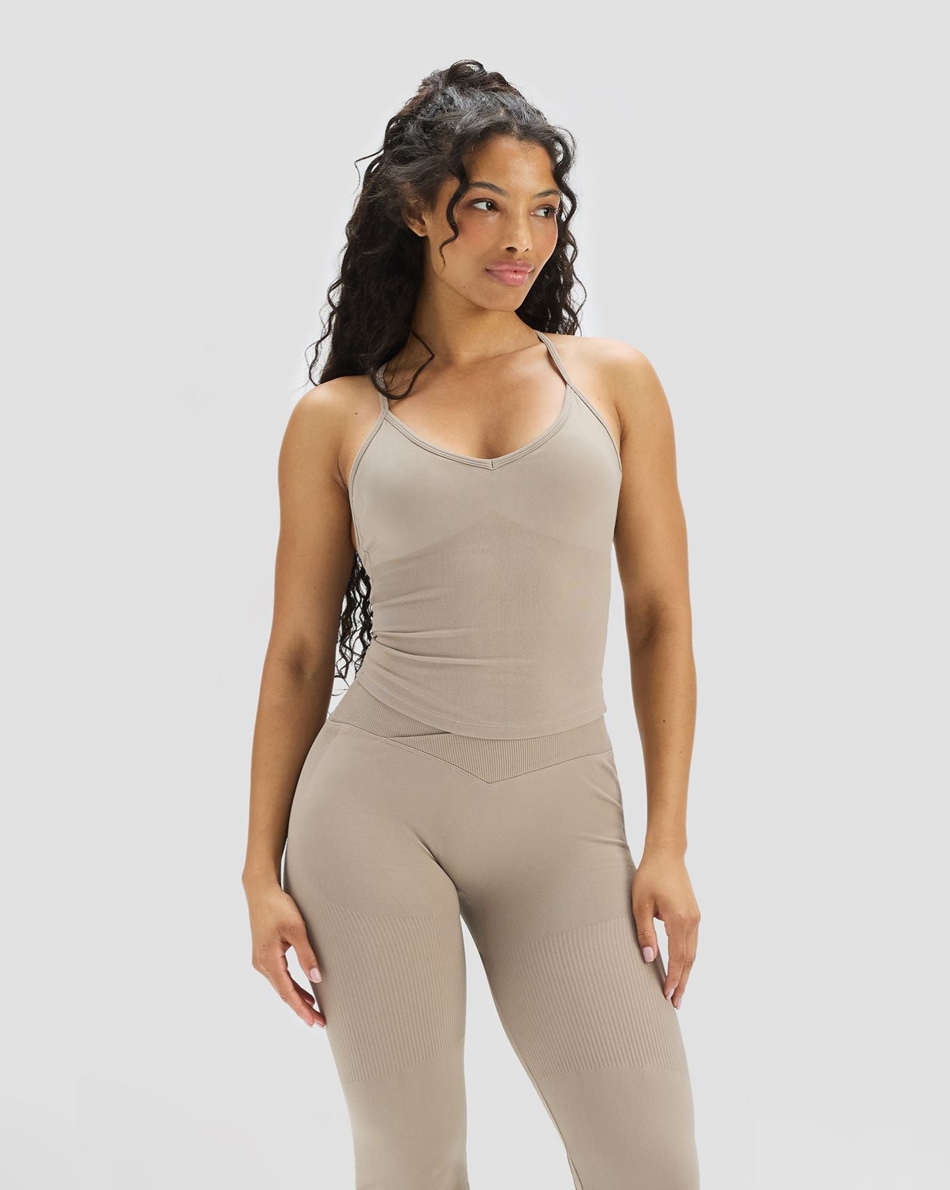 Elevate™ Sculpting Seamless Cross Back Top | Latte