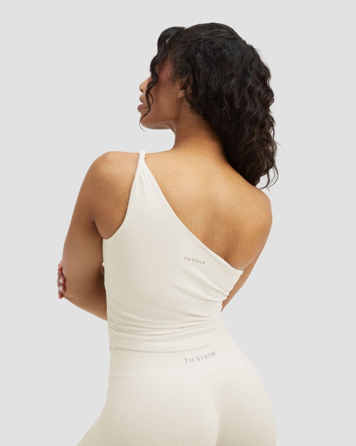 Elevate™ Sculpting Asymmetric Twist Top | Cream
