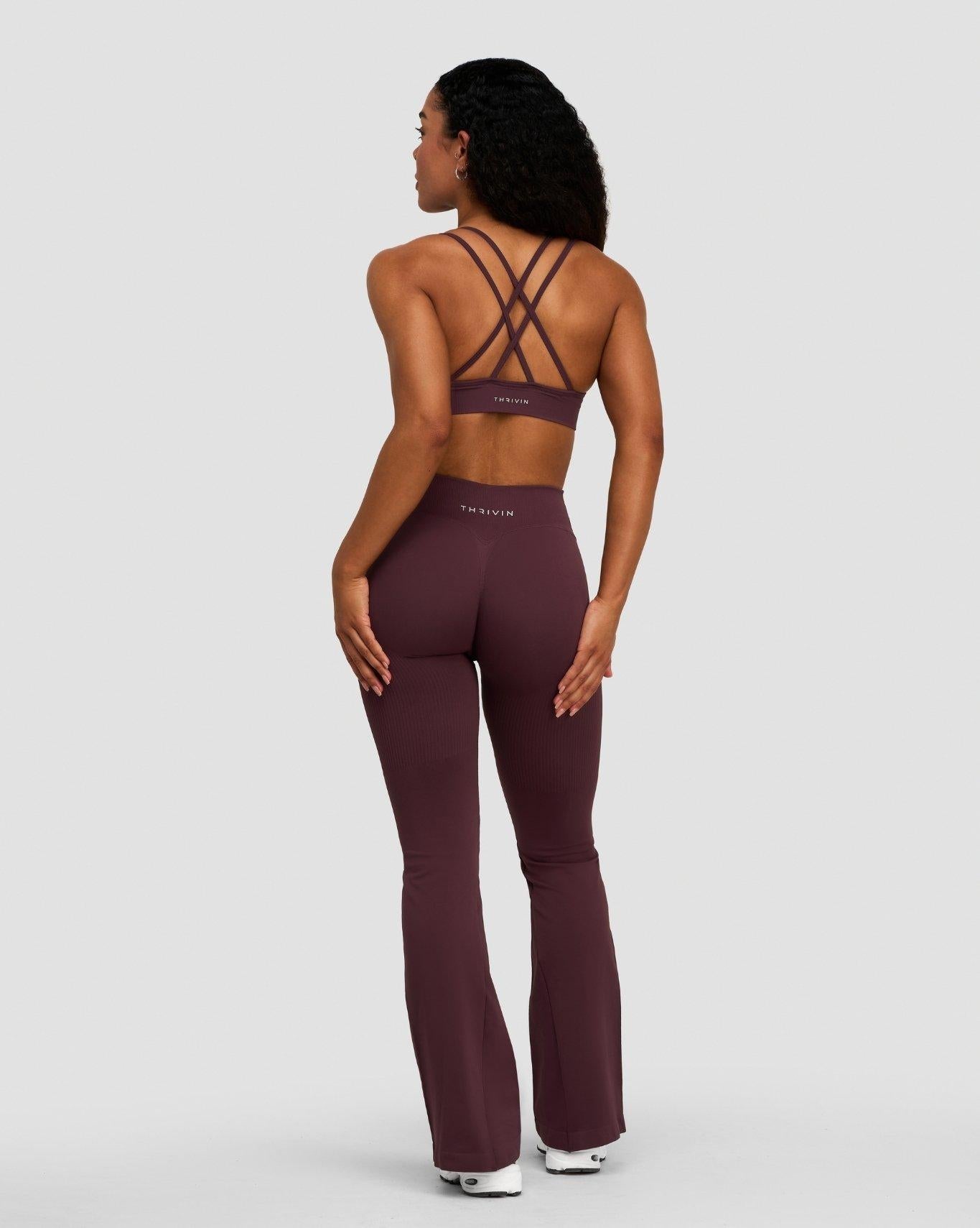 Elevate™ Sculpting Mid V-Waist Flare Leggings | Dark Mauve