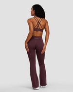 Elevate™ Sculpting Mid V-Waist Flare Leggings | Dark Mauve