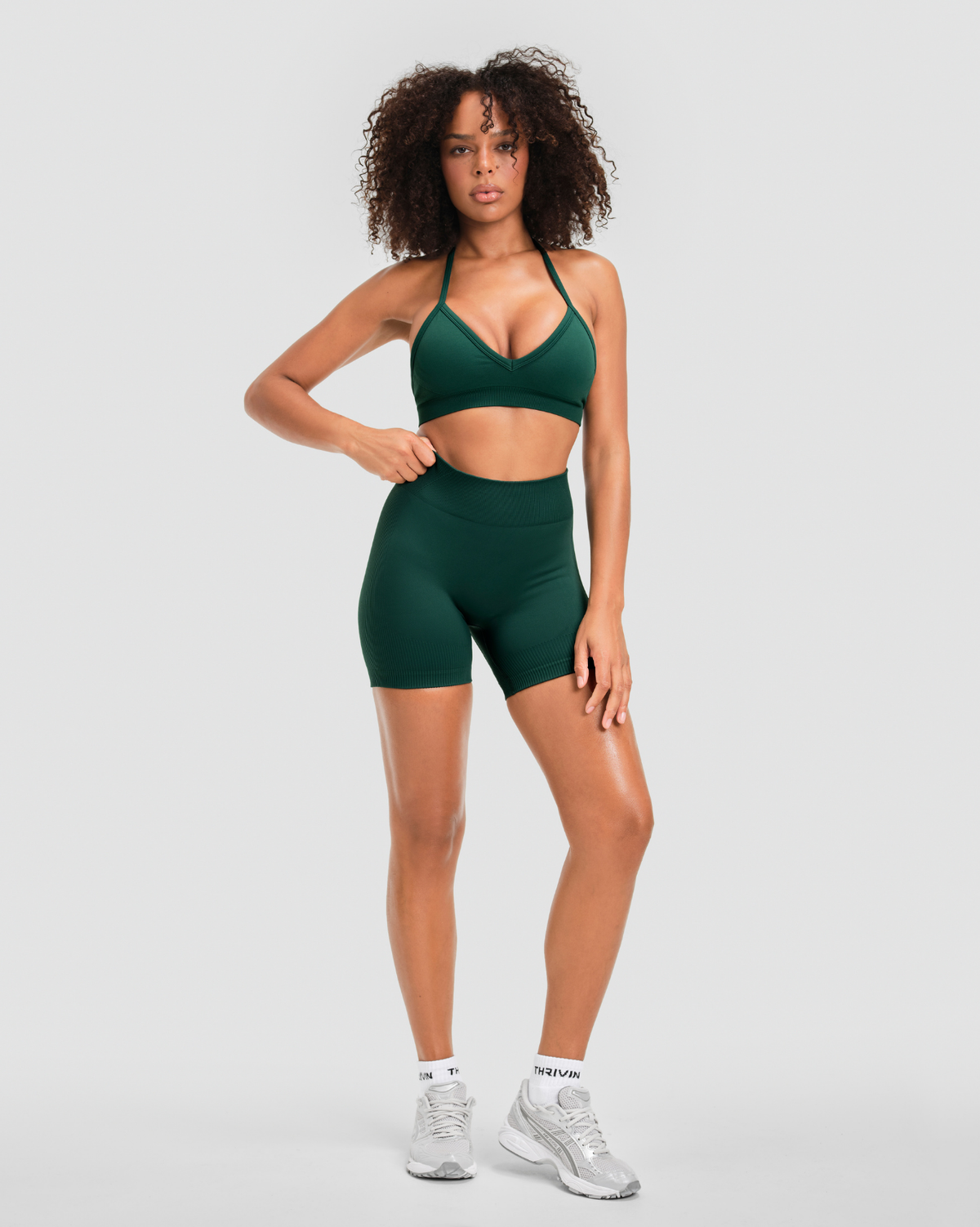 Elevate™ Sculpting Mid Waist Scrunch Shorter Shorts | Pine Green