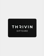 THRIVIN gift card, black card design on light grey background